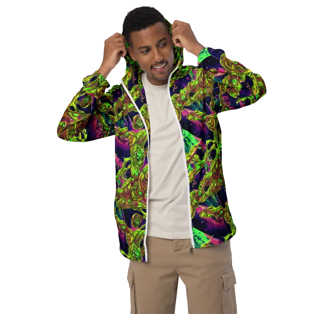 Neon Moonfall on Men's Windbreaker — Front