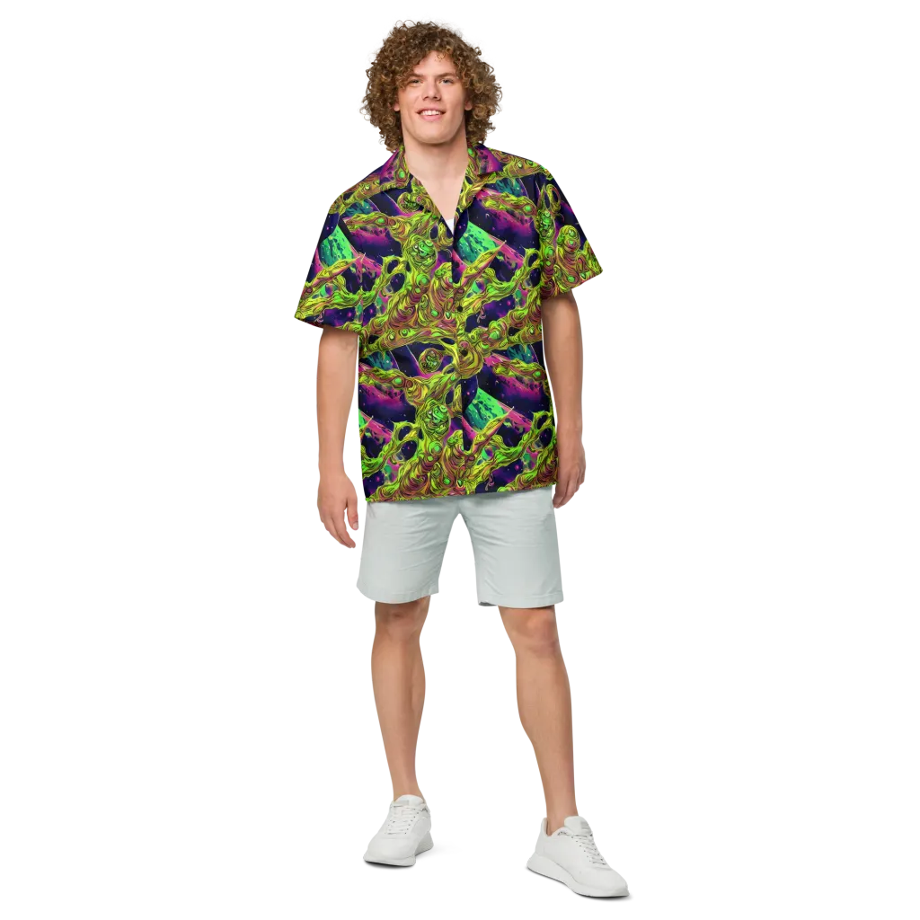 Neon Moonfall on Button Shirt — Front