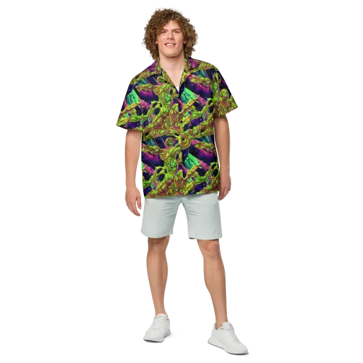 Neon Moonfall on a Button Shirt
