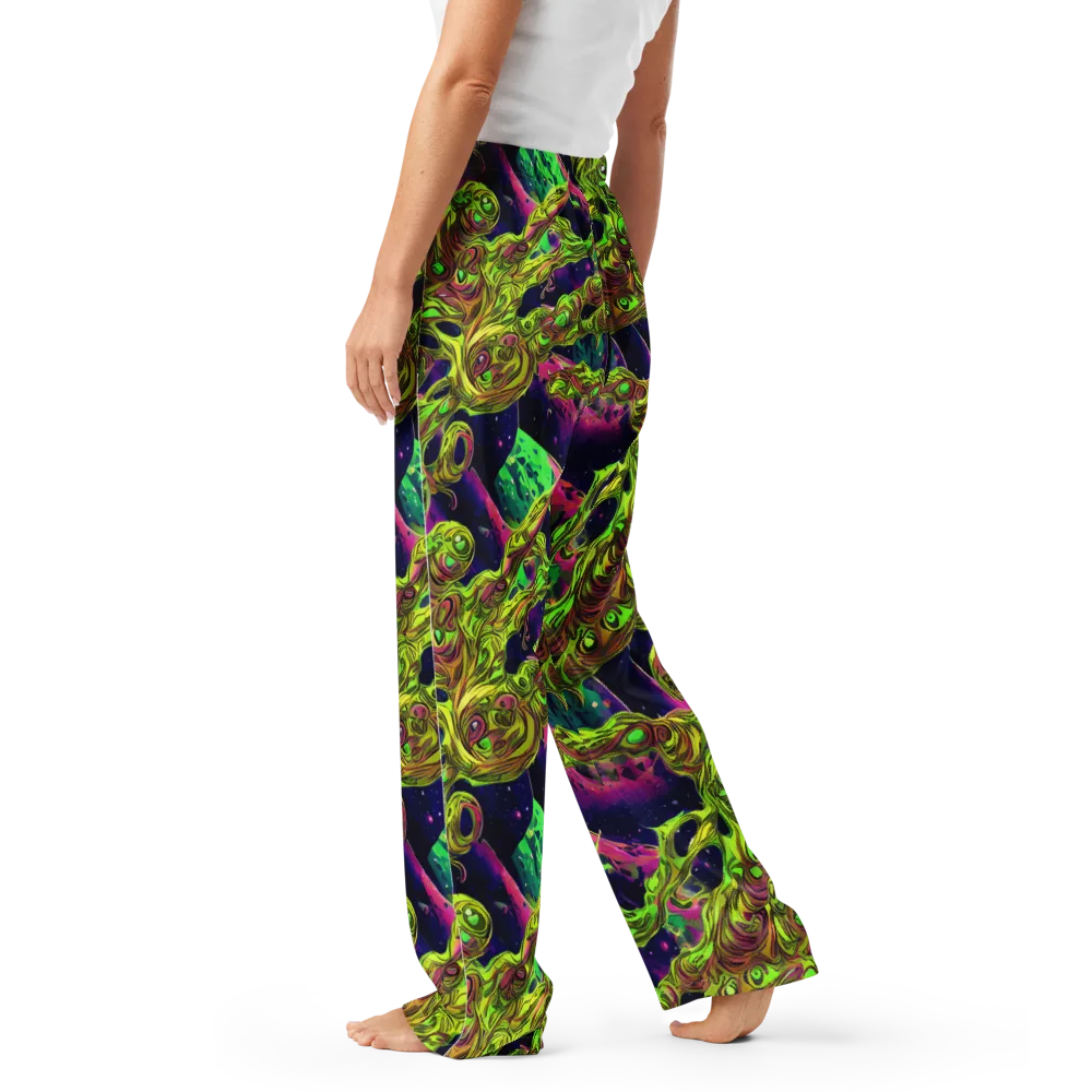 Neon Moonfall on Women's Pajama Pants — Left