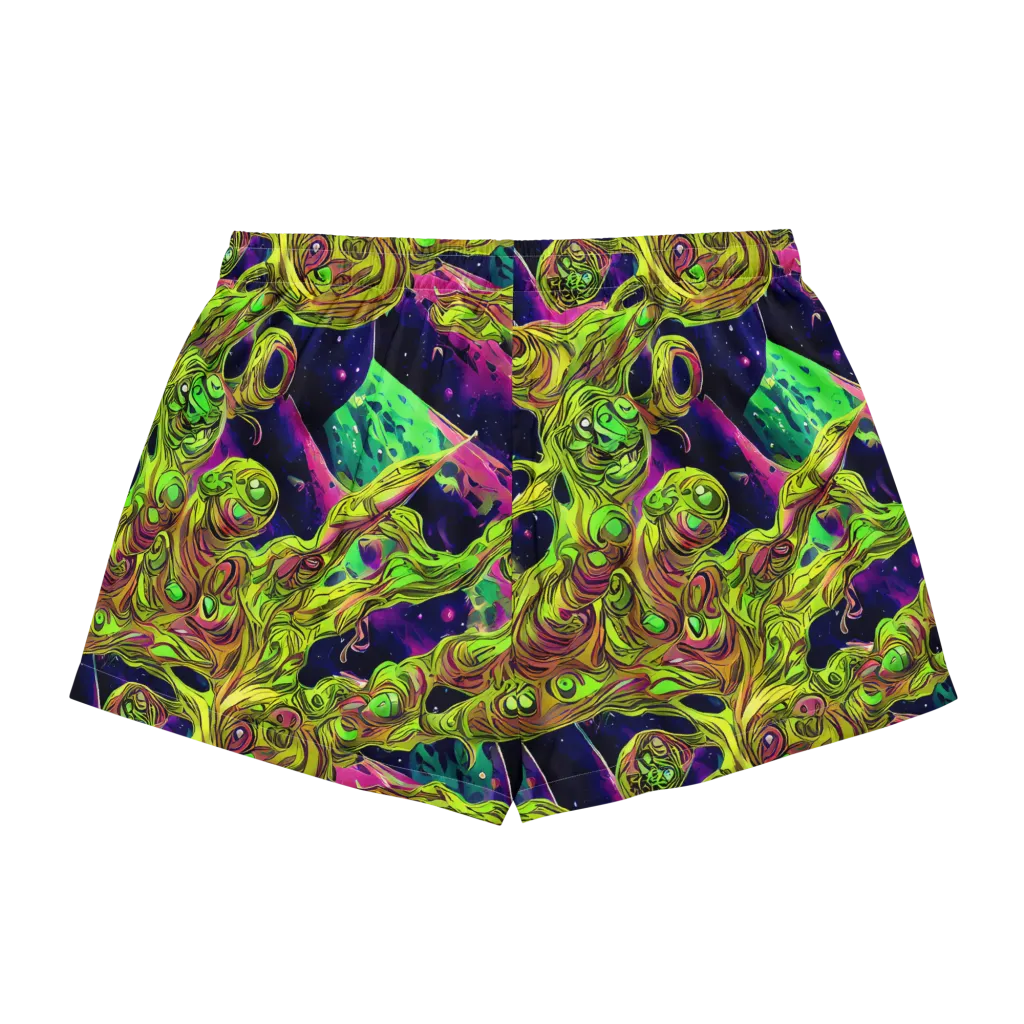Neon Moonfall on Women's Pajama Shorts — Back