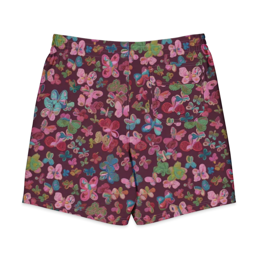 Butterfly Brocade on Men's Board Shorts — Back