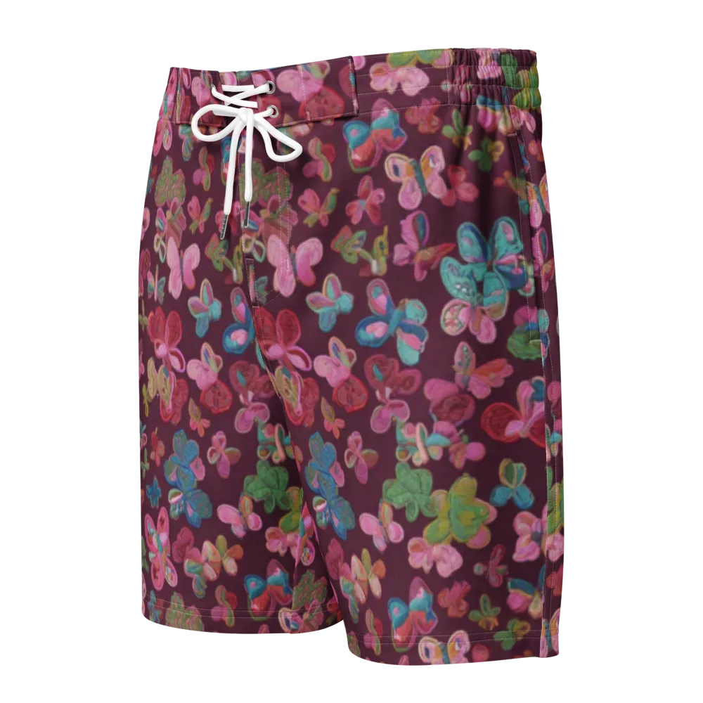 Butterfly Brocade on Men's Board Shorts — Front