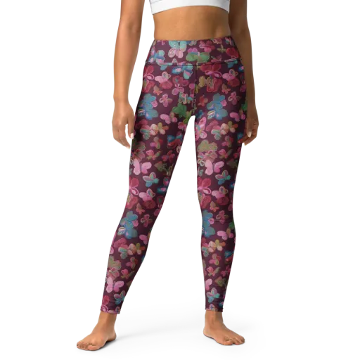 Butterfly Brocade on a Yoga Leggings