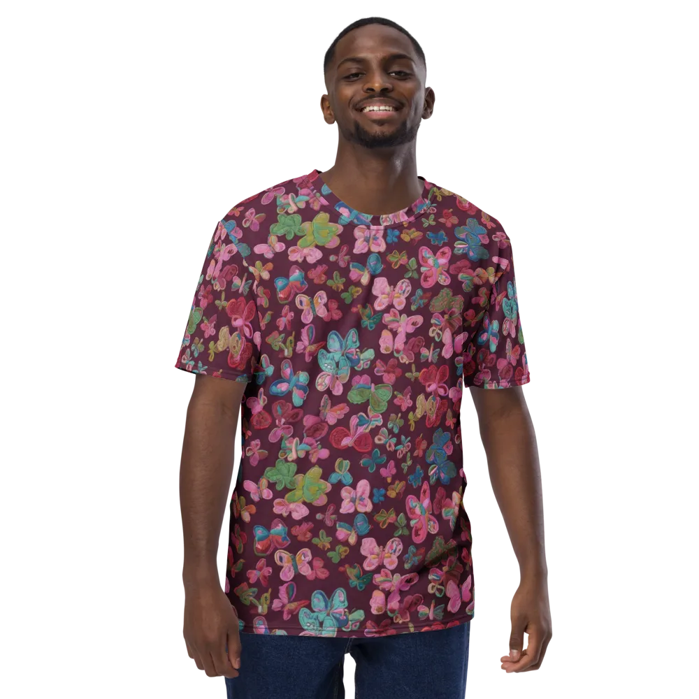 Butterfly Brocade on Men's Crew Neck T-Shirt — Front