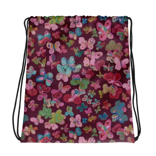 Butterfly Brocade on a Drawstring Bag