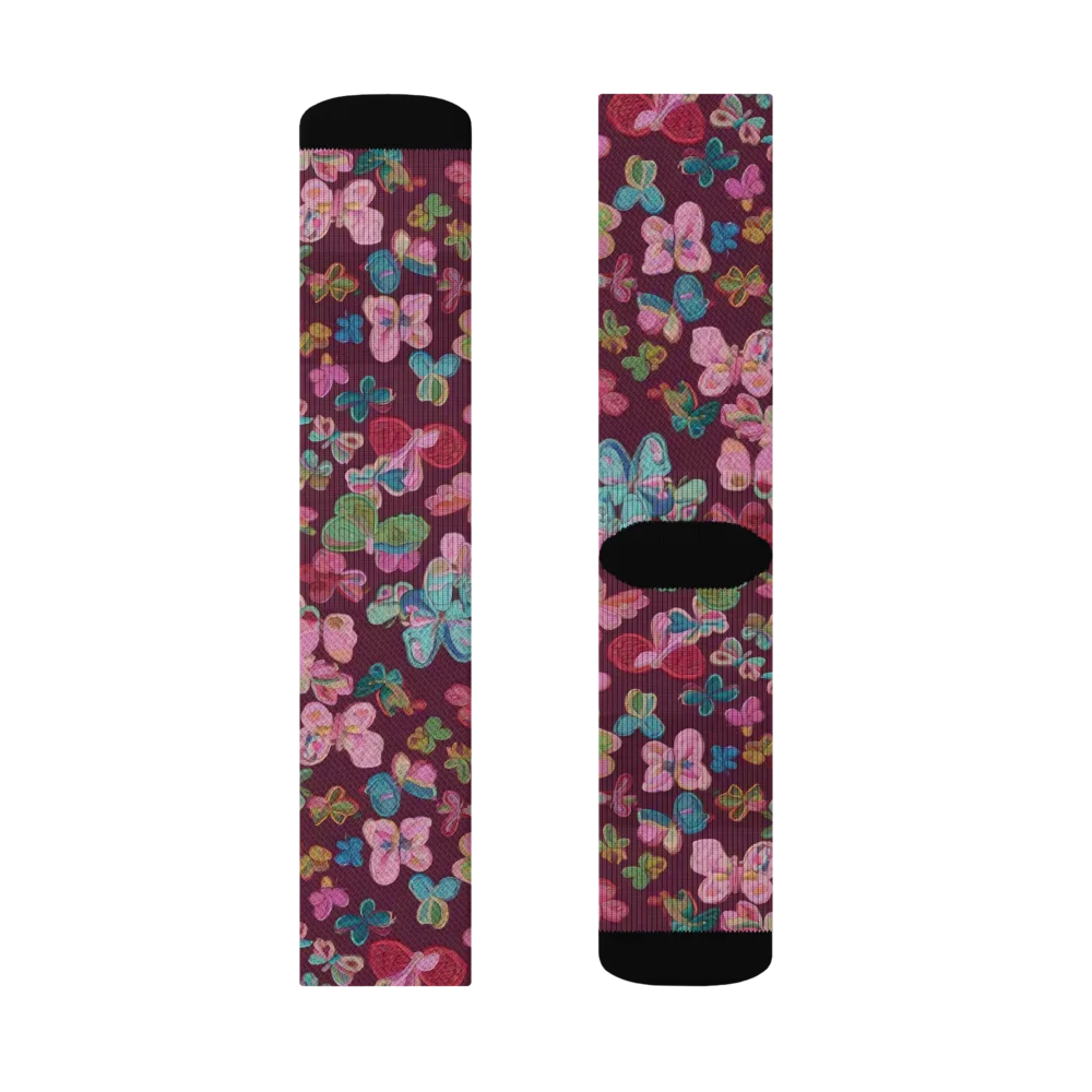 Butterfly Brocade on Socks — Right Sock