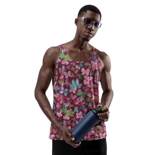 Butterfly Brocade on a Men's Tank Top