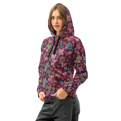 Butterfly Brocade on a Cotton Hoodie