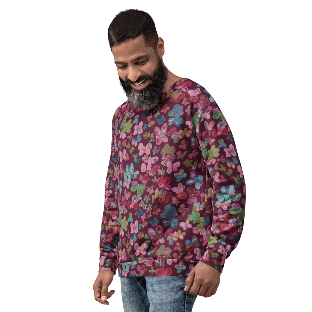 Butterfly Brocade on Sweatshirt — Left Front