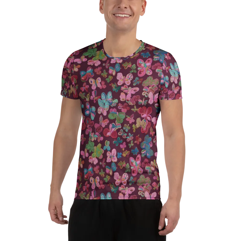 Butterfly Brocade on Men's Athletic T-Shirt — Front
