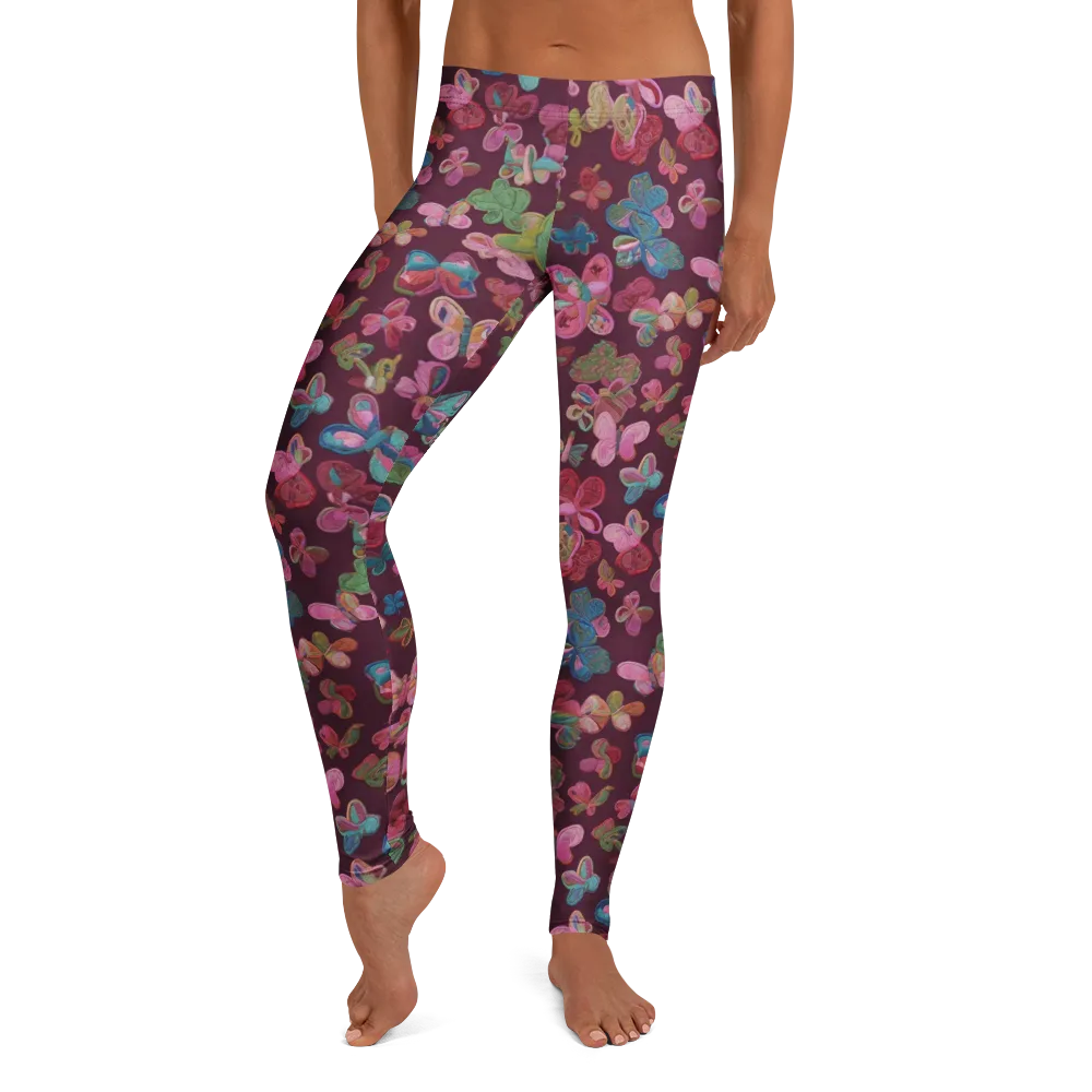 Butterfly Brocade on Leggings — Front