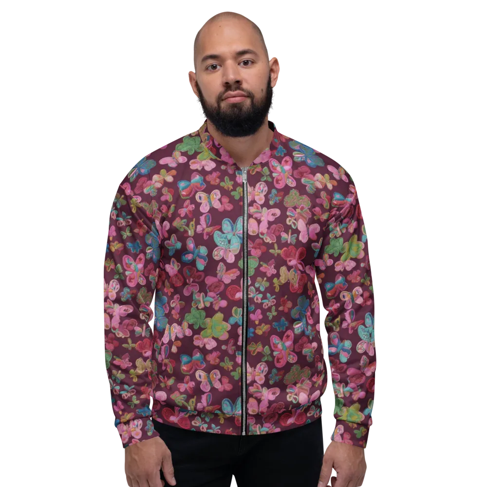 Butterfly Brocade on Bomber Jacket — Front
