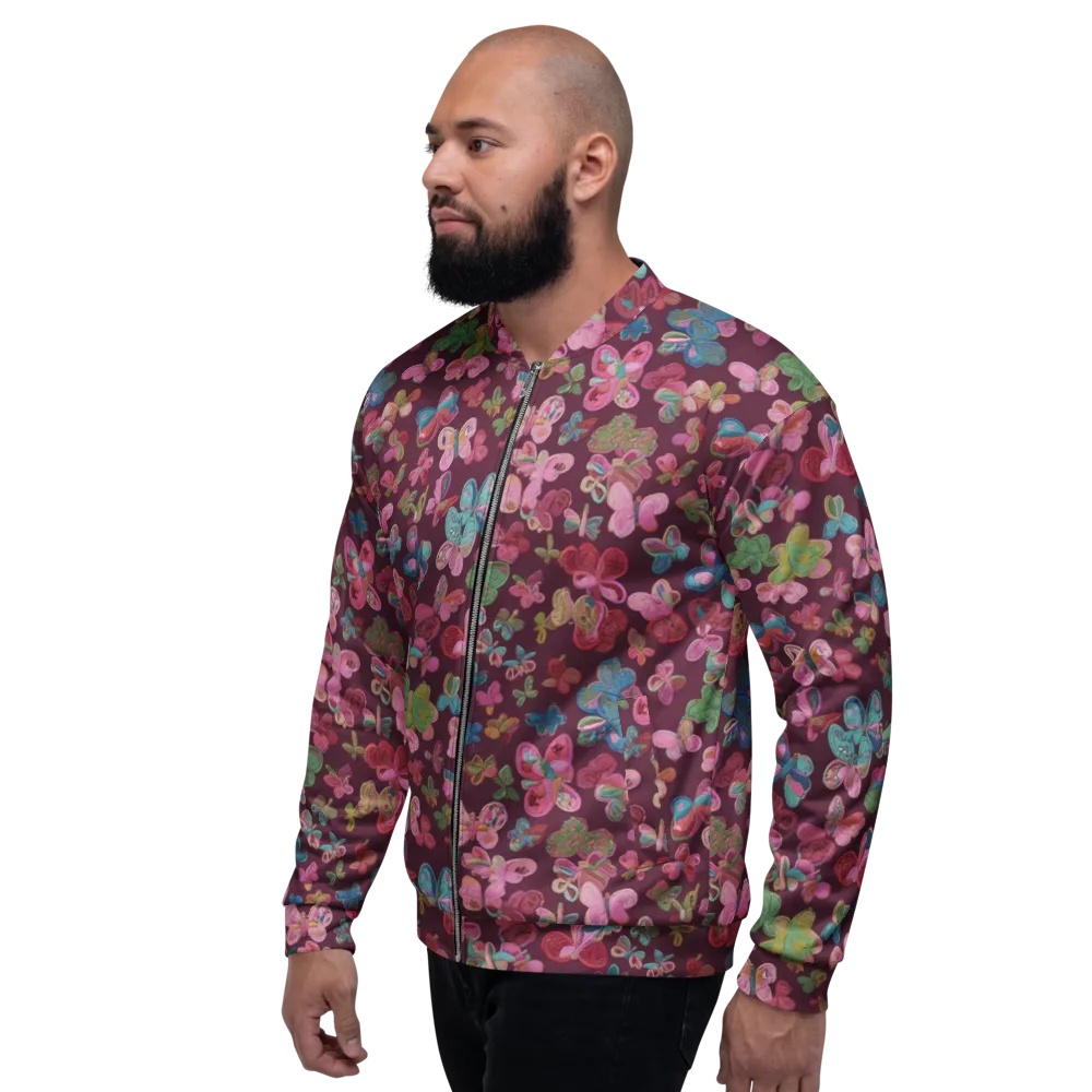 Butterfly Brocade on Bomber Jacket — Left