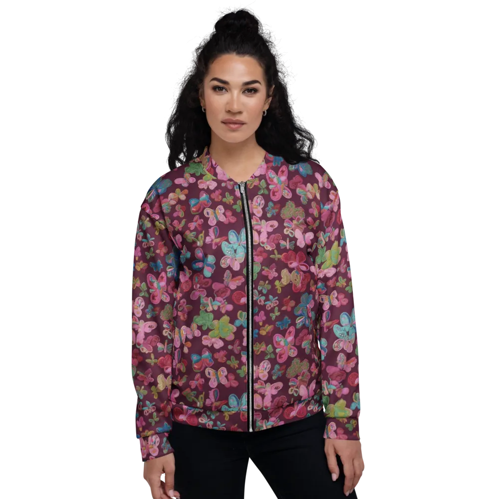 Butterfly Brocade on Bomber Jacket — Front