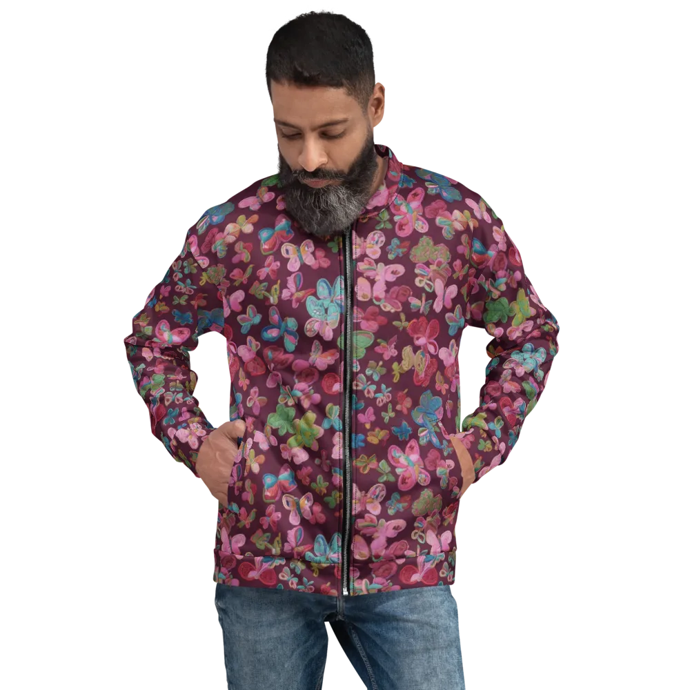 Butterfly Brocade on Bomber Jacket — Front