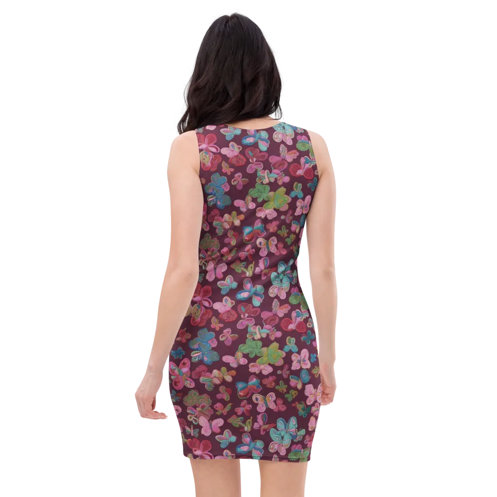 Butterfly Brocade on Bodycon Dress — Back