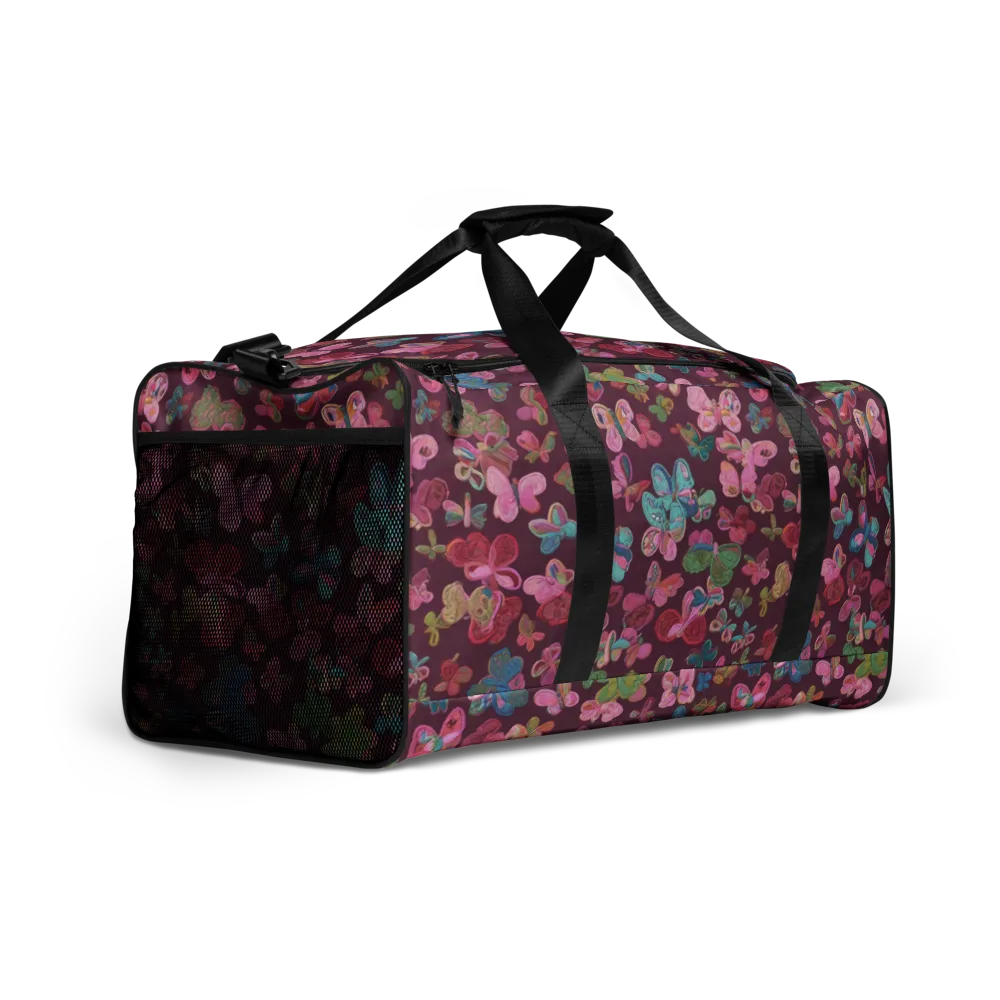 Butterfly Brocade on Duffle Bag — Right Front