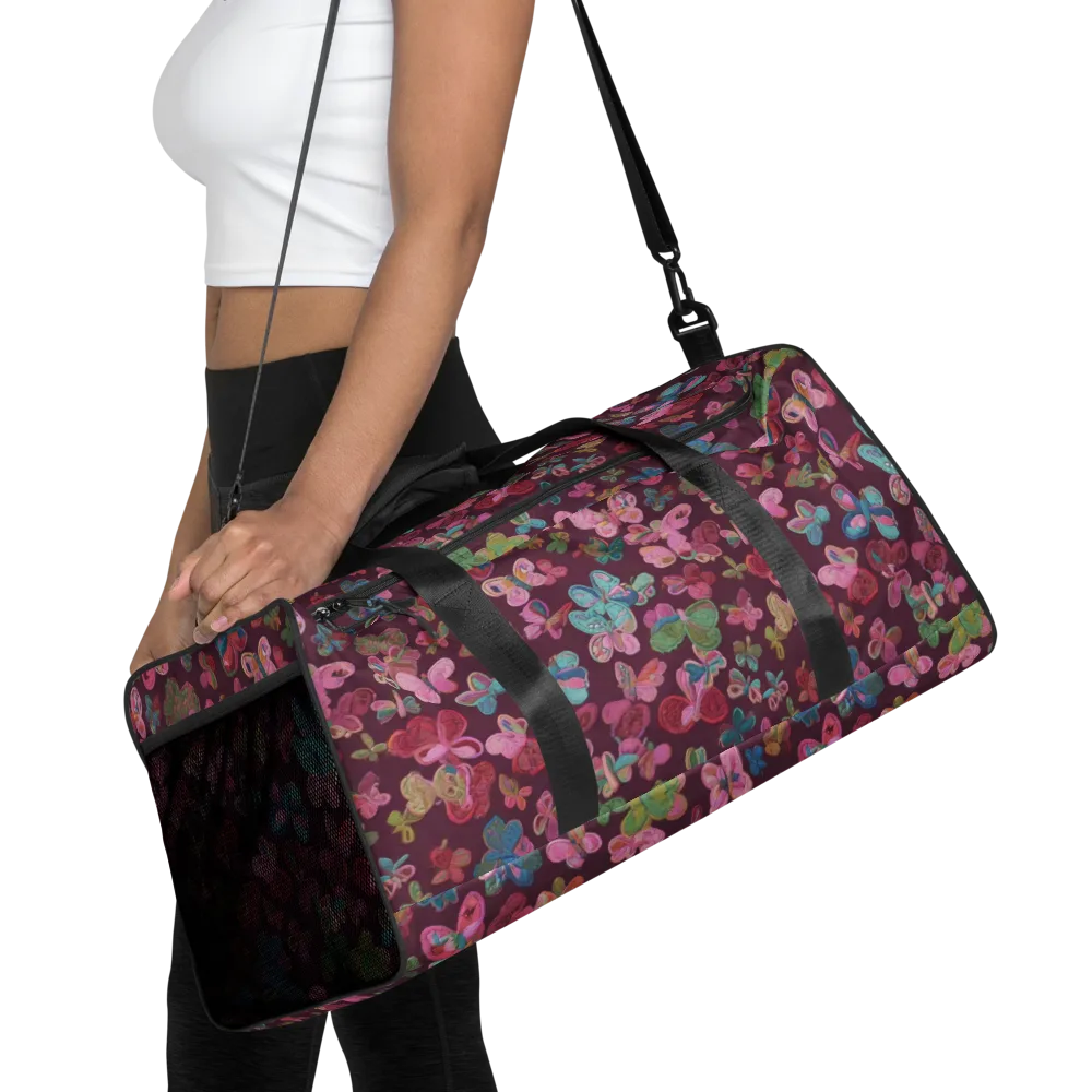 Butterfly Brocade on Duffle Bag — Front