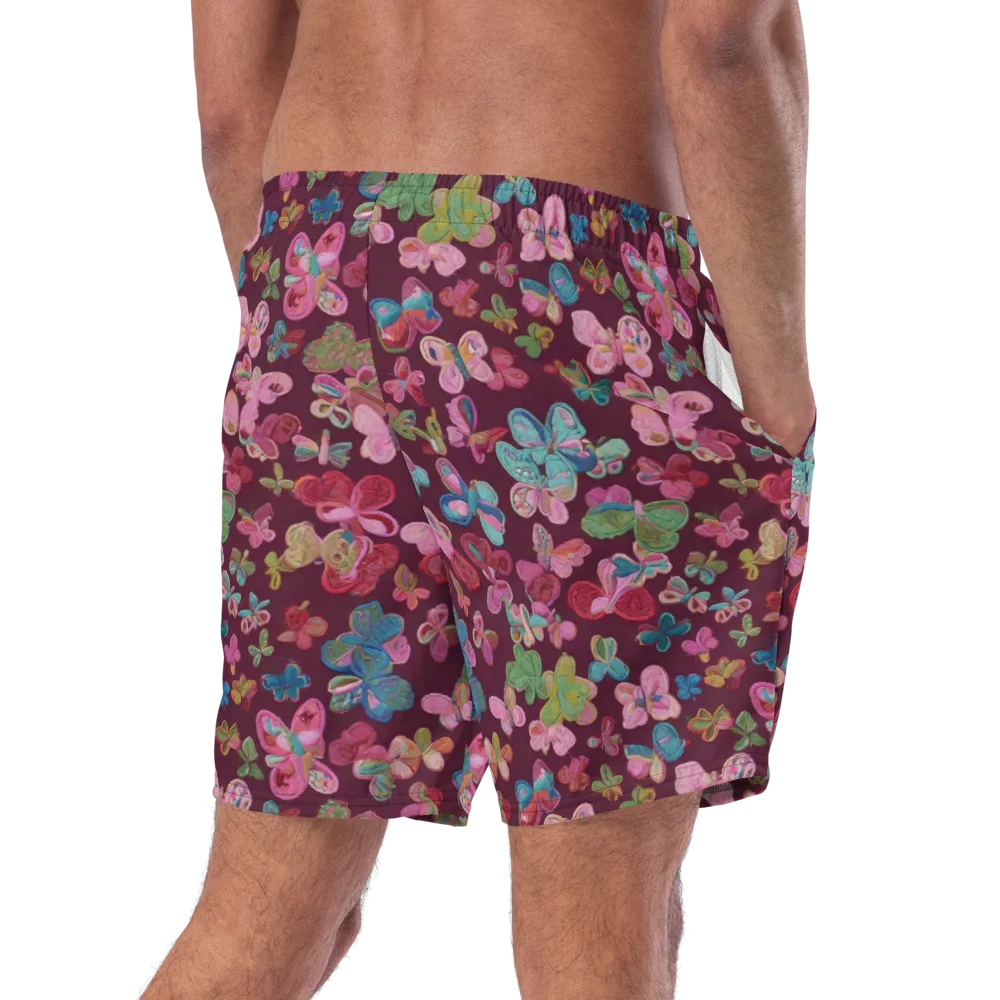 Butterfly Brocade on Swim Trunks — Right Back
