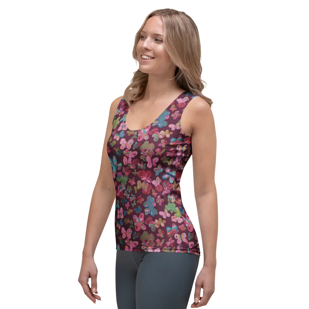 Butterfly Brocade on Women's Tank Top — Left Front