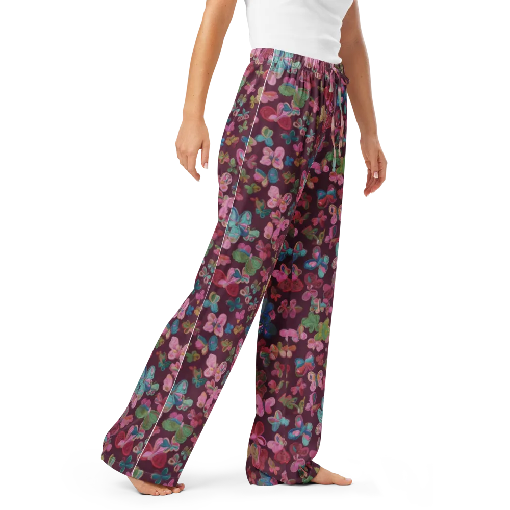 Butterfly Brocade on Women's Pajama Pants — Right Front