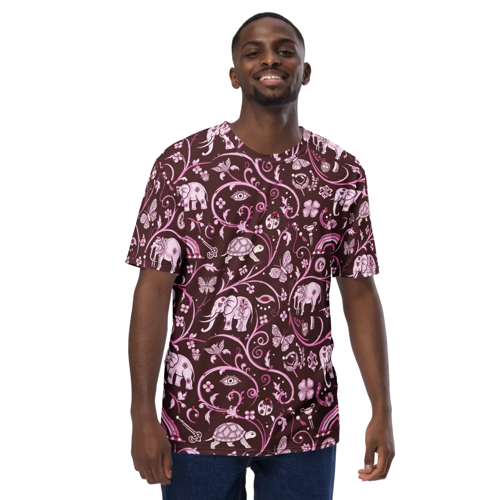 Burgundy Garden on Men's Crew Neck T-Shirt — Front