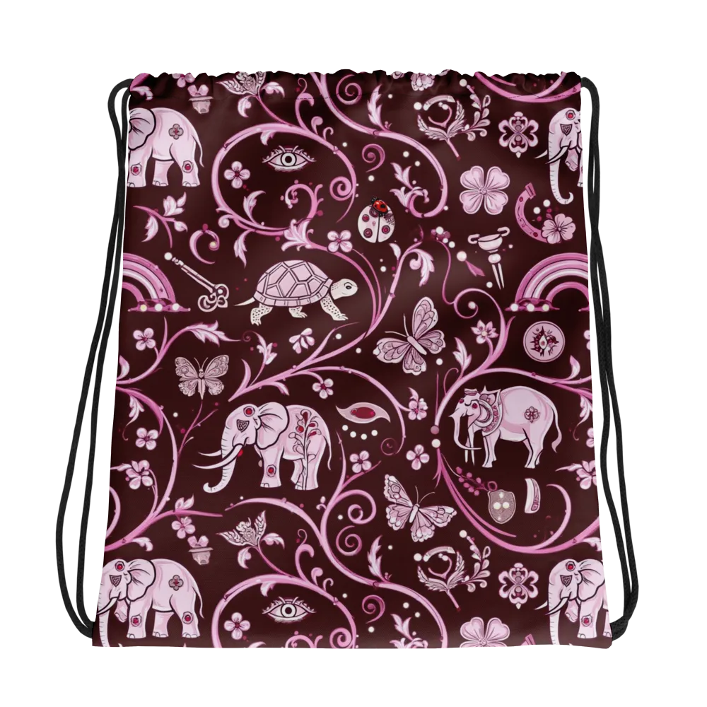 Burgundy Garden on Drawstring Bag — Photo