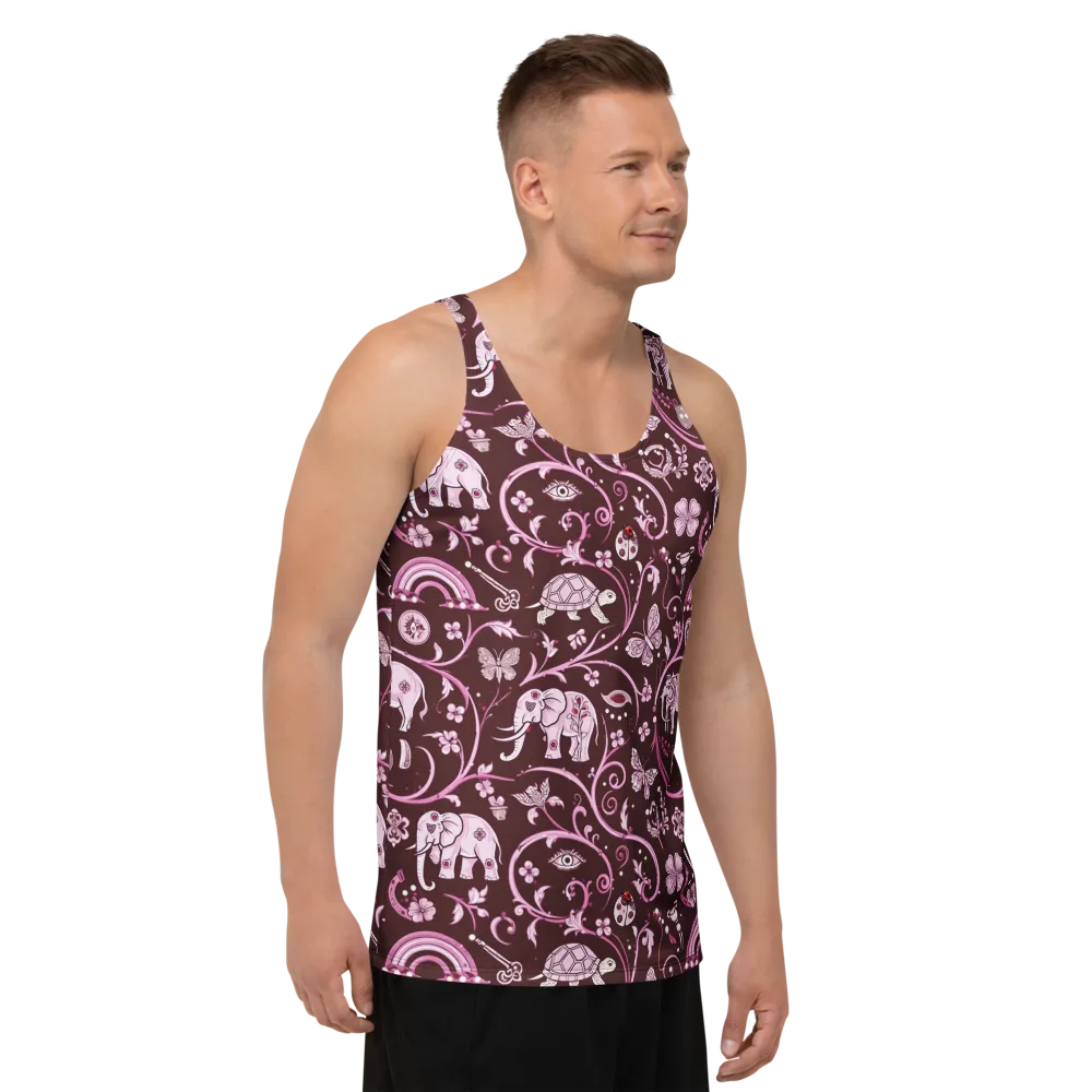 Burgundy Garden on Men's Tank Top — Right Front