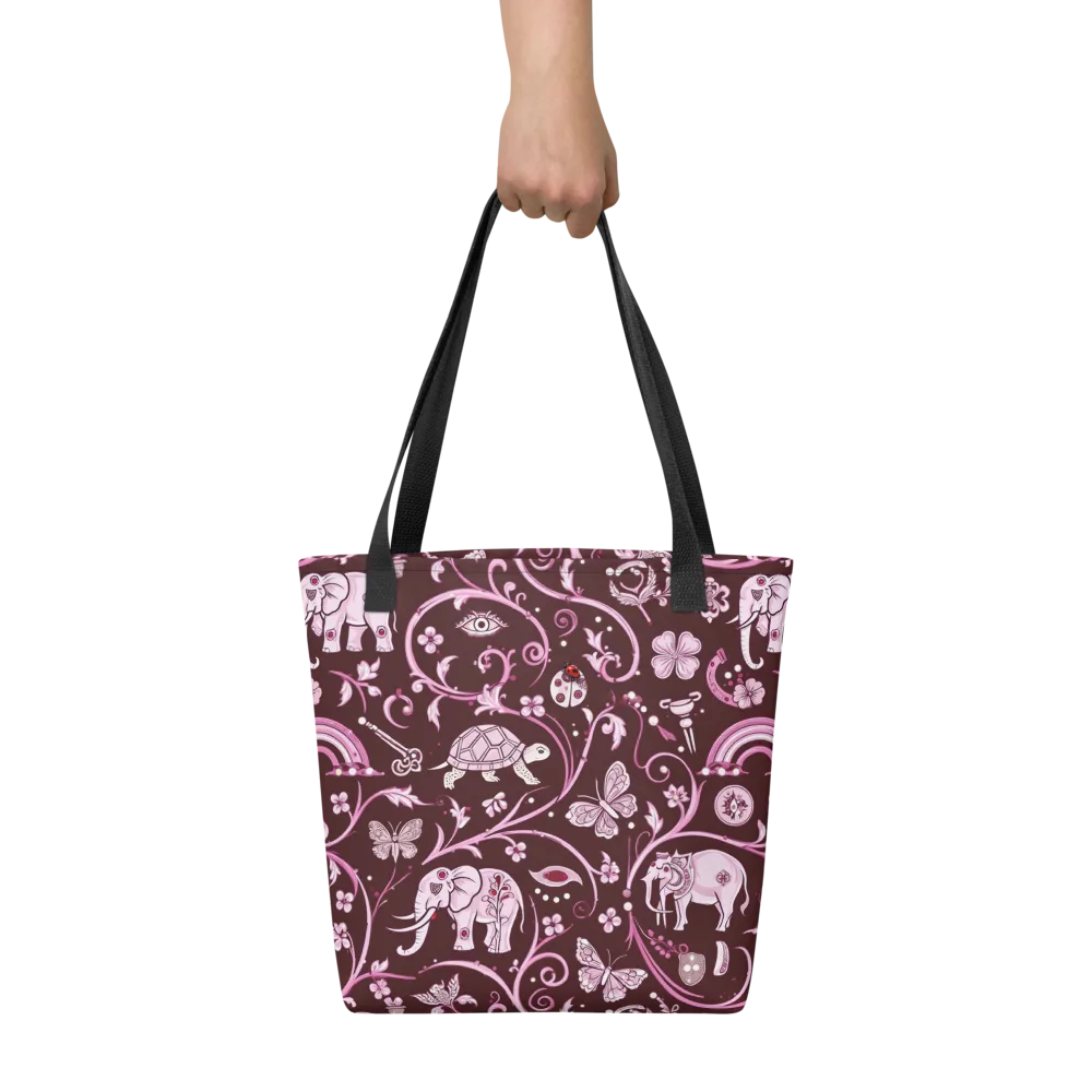 Burgundy Garden on Tote Bag — Front
