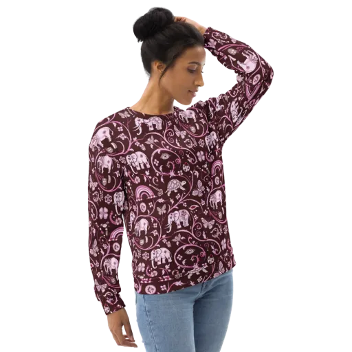 Burgundy Garden on a Sweatshirt