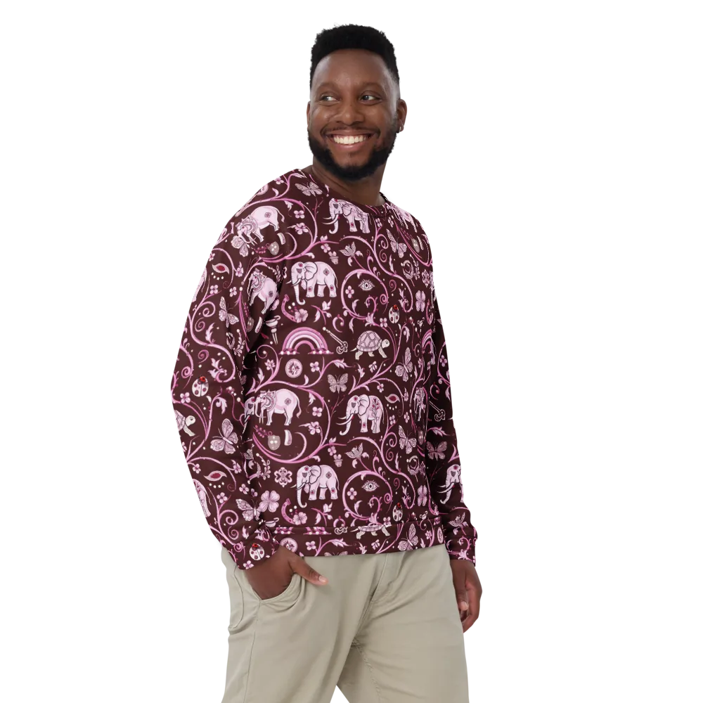 Burgundy Garden on Sweatshirt — Front