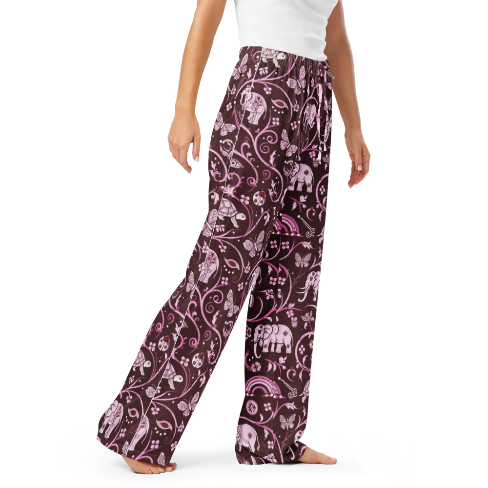 Burgundy Garden on Women's Pajama Pants — Right Front