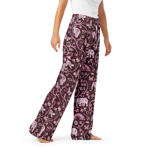 Burgundy Garden on a Women's Pajama Pants