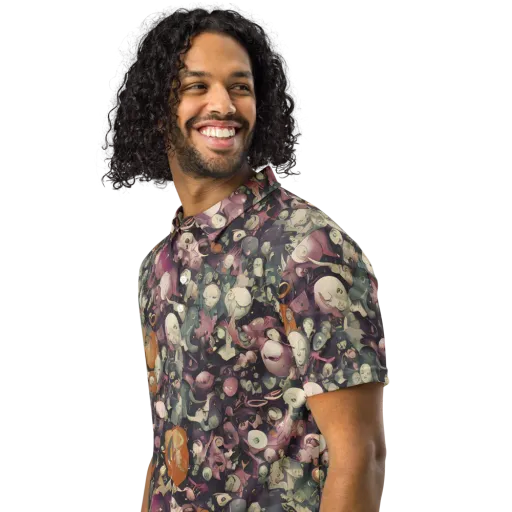 Visions of the Unseen on a Men's Slim Fit Polo Shirt