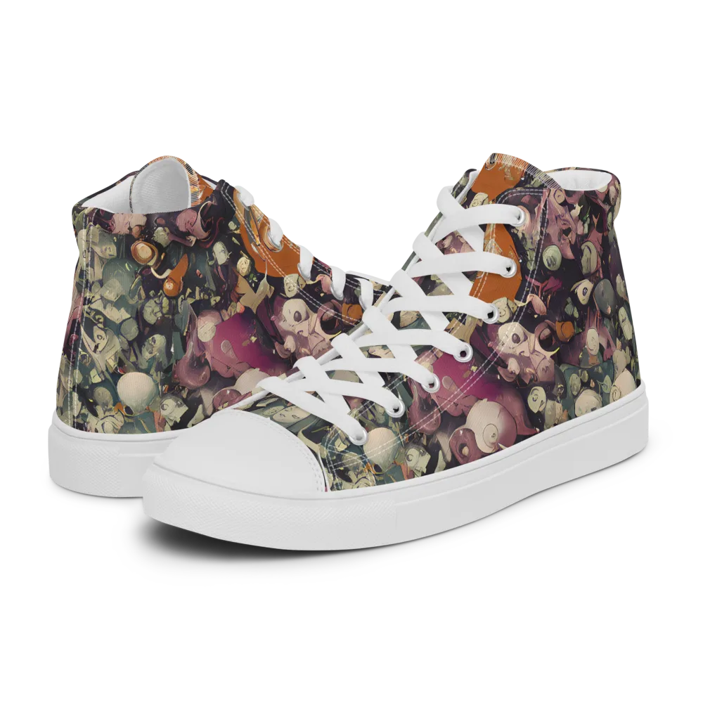 Visions of the Unseen on Men's High Top Canvas Shoes — Left