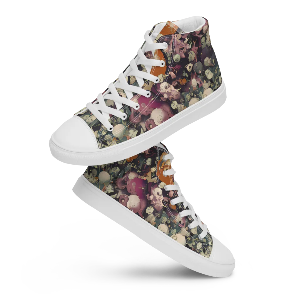 Visions of the Unseen on Men's High Top Canvas Shoes — Front