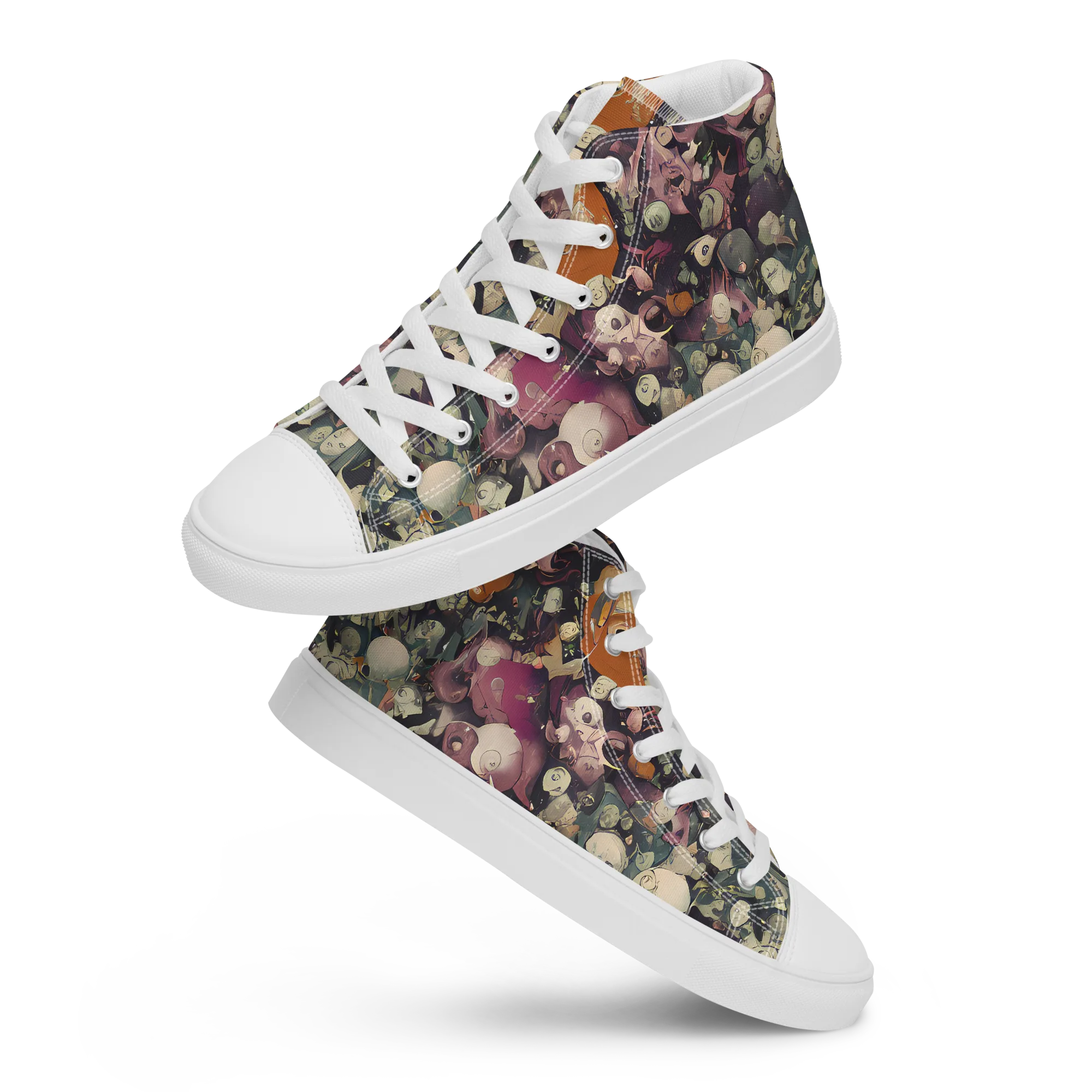 Visions of the Unseen on Women's High Top Canvas Shoes — Front