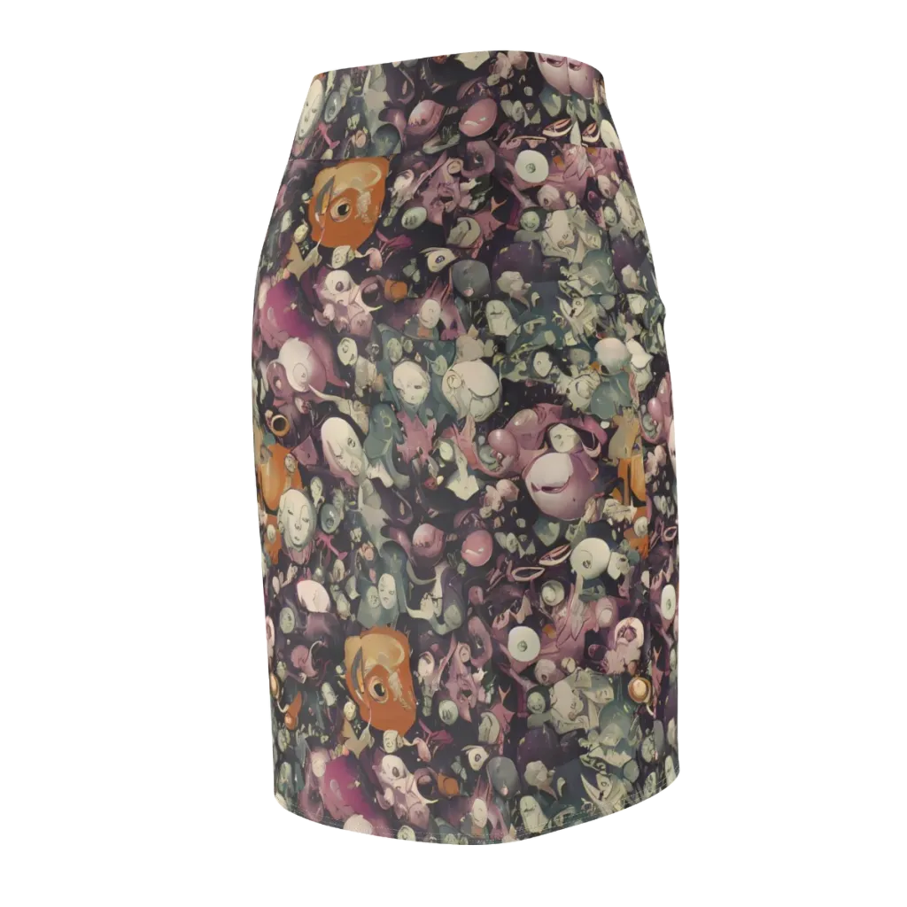 Visions of the Unseen on Pencil Skirt — Back Side