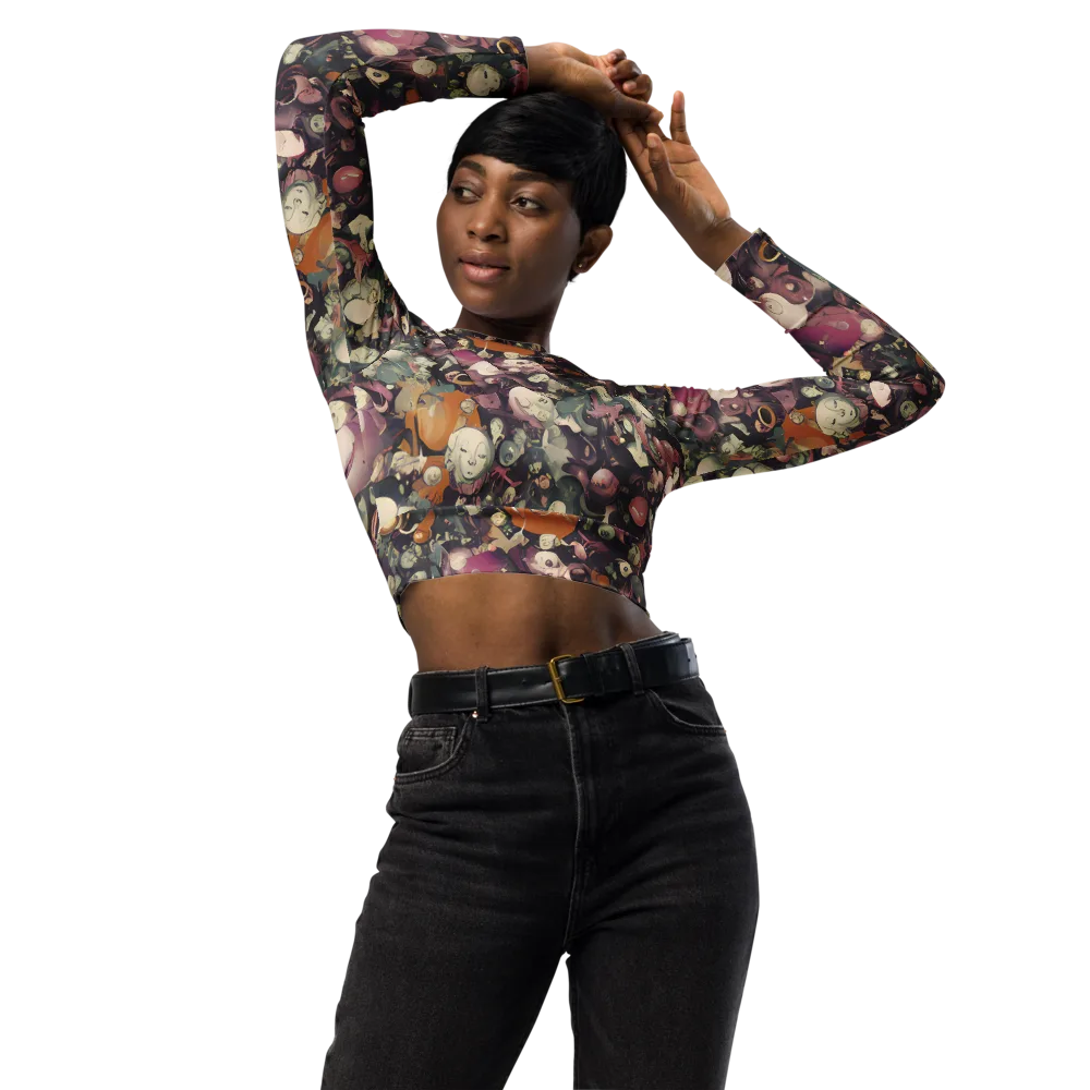 Visions of the Unseen on Long Sleeve Crop Top — Front