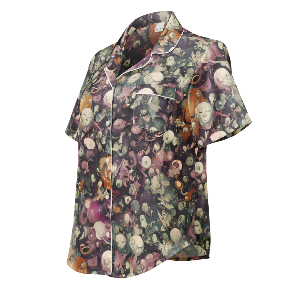 Visions of the Unseen on Women's Short Sleeve Pajama Top — Left Front