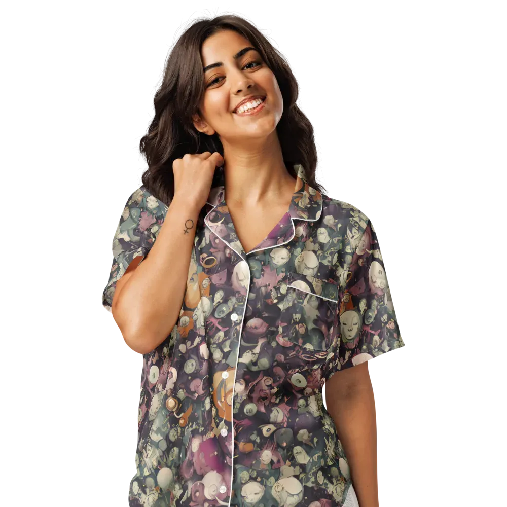 Visions of the Unseen on Women's Short Sleeve Pajama Top — Front
