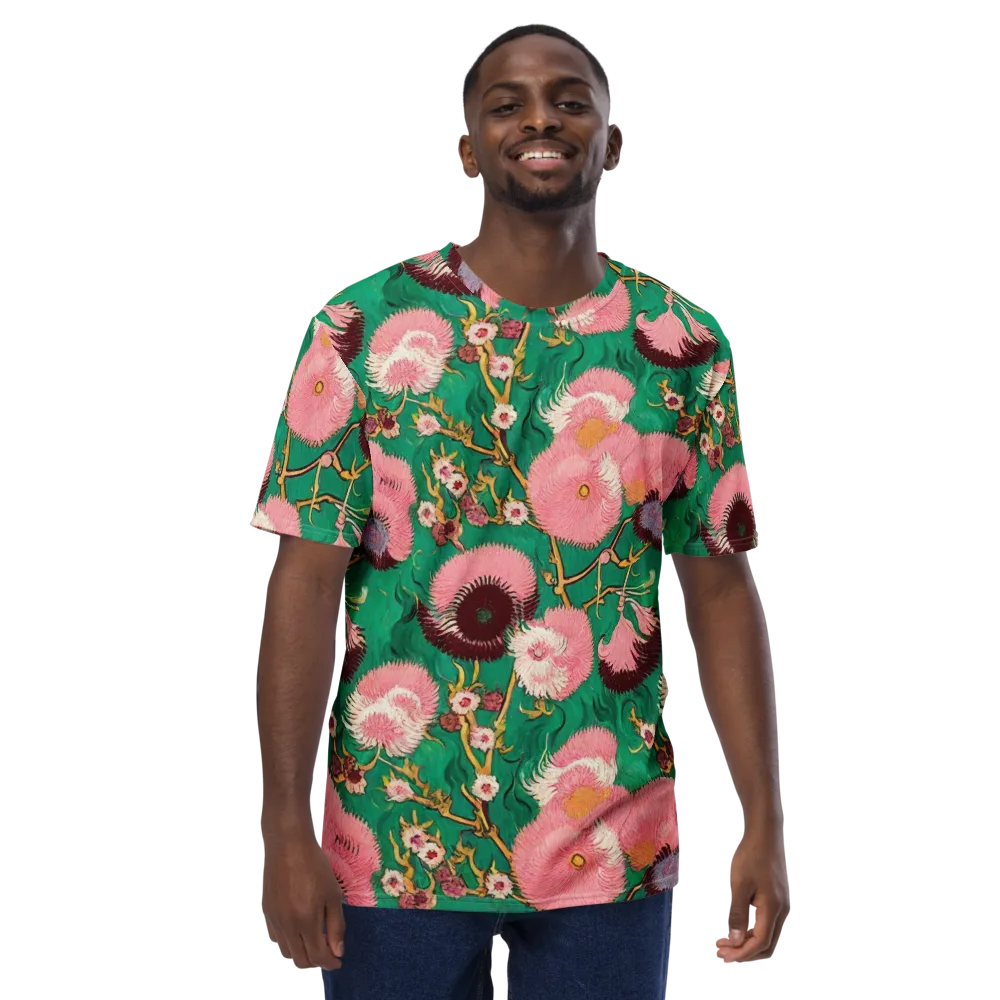 Emerald Chrysanthemum on Men's Crew Neck T-Shirt — Front