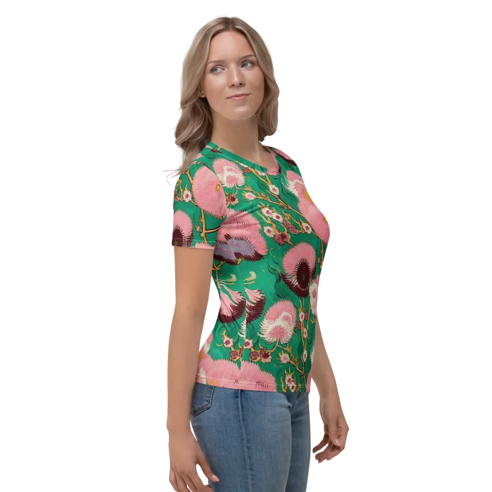 Emerald Chrysanthemum on Women's Crew Neck T-Shirt — Right