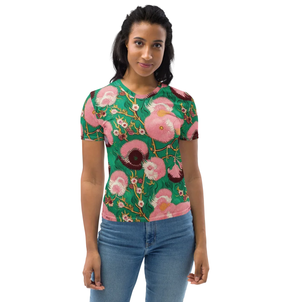 Emerald Chrysanthemum on Women's Crew Neck T-Shirt — Front