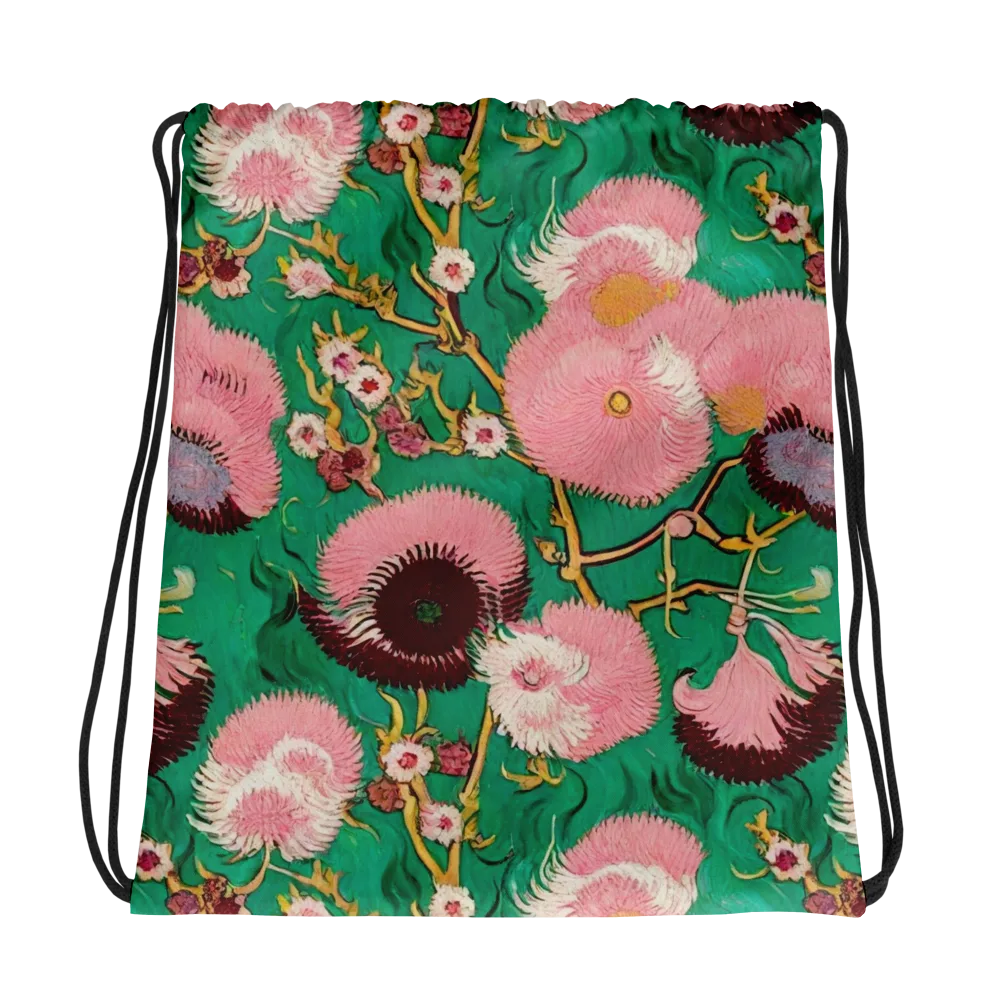 Emerald Chrysanthemum on Drawstring Bag — Photo