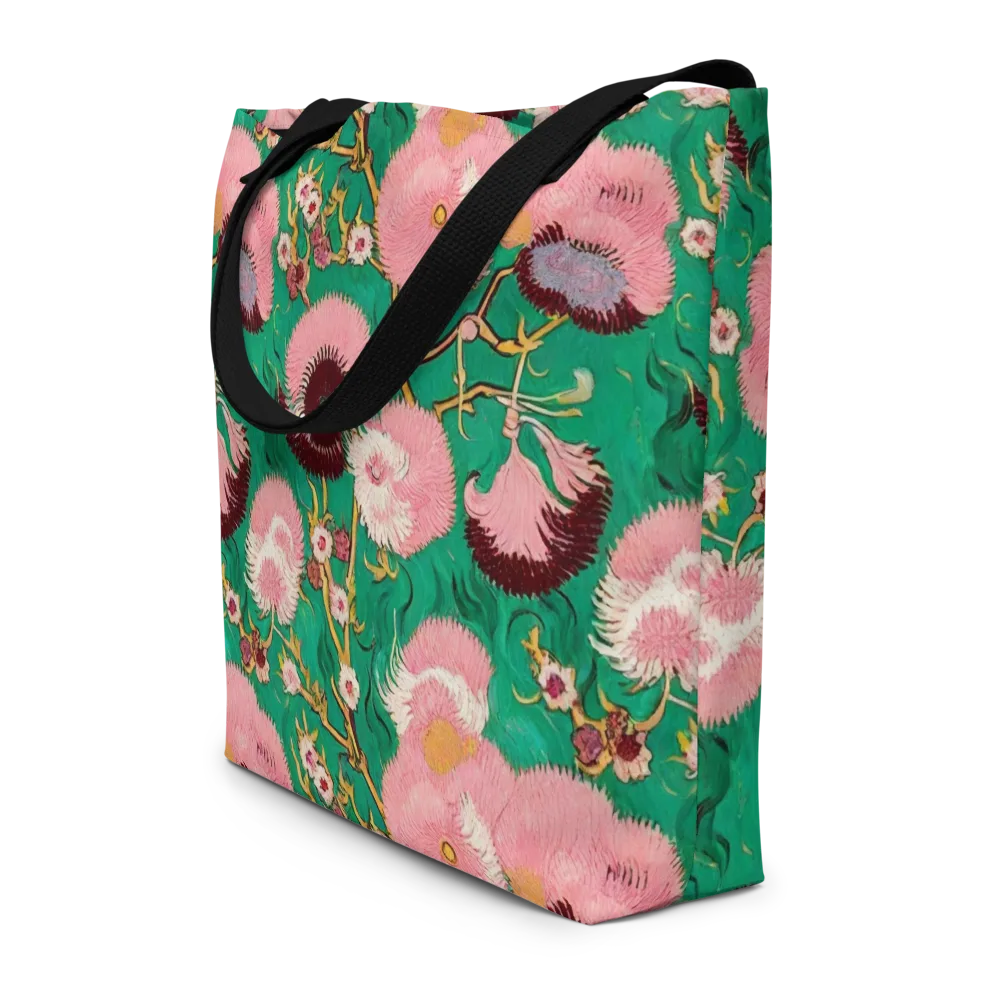 Emerald Chrysanthemum on Large Tote Bag W/ Pocket — Front