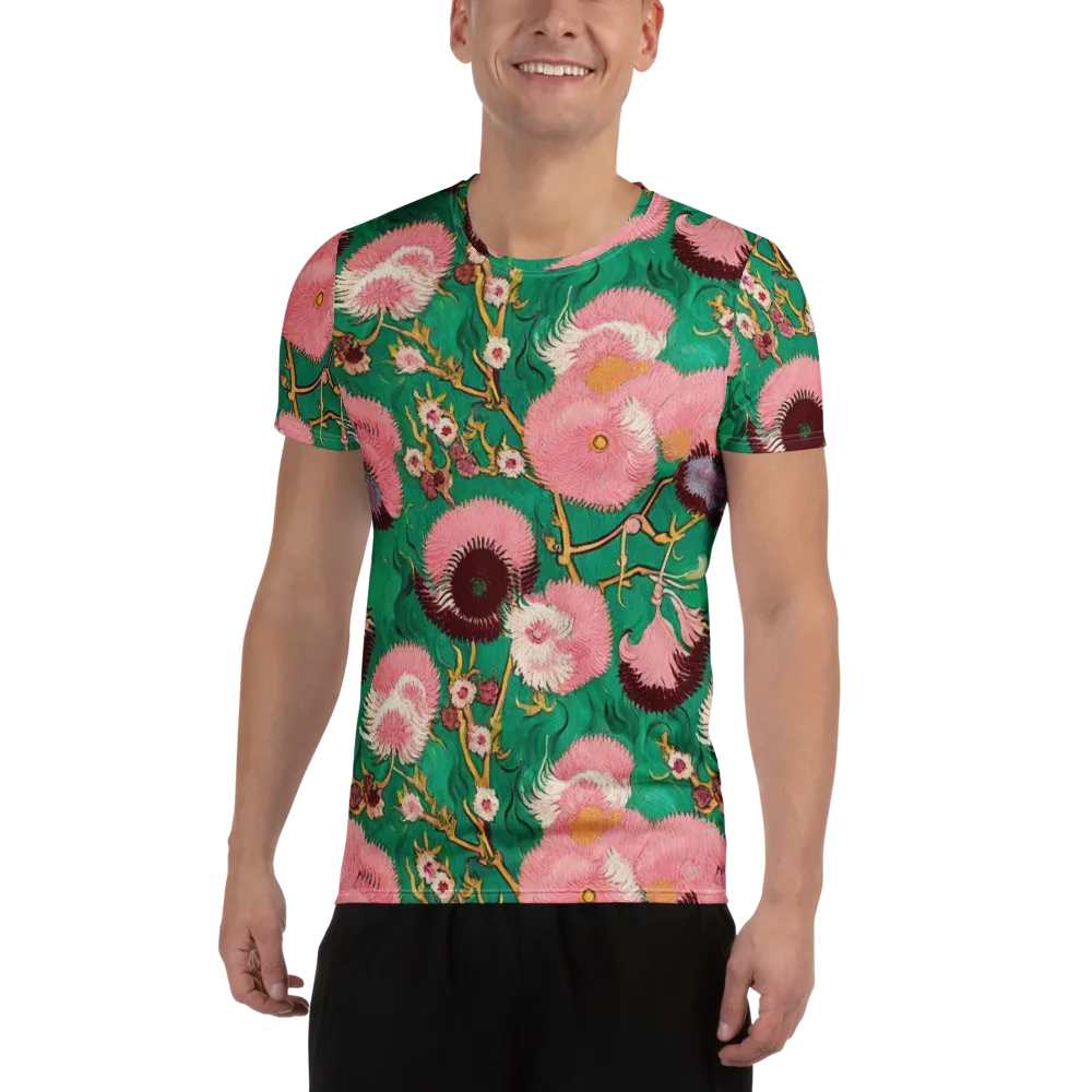 Emerald Chrysanthemum on Men's Athletic T-Shirt — Front
