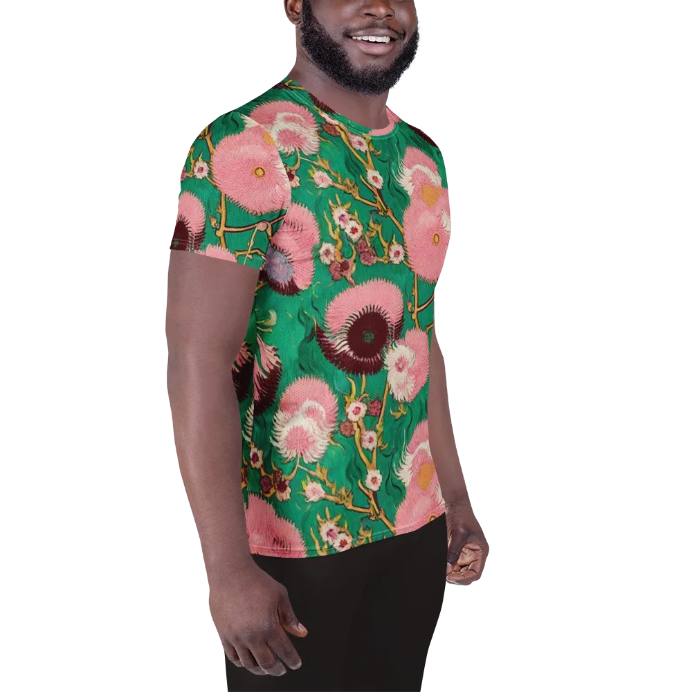 Emerald Chrysanthemum on Men's Athletic T-Shirt — Right