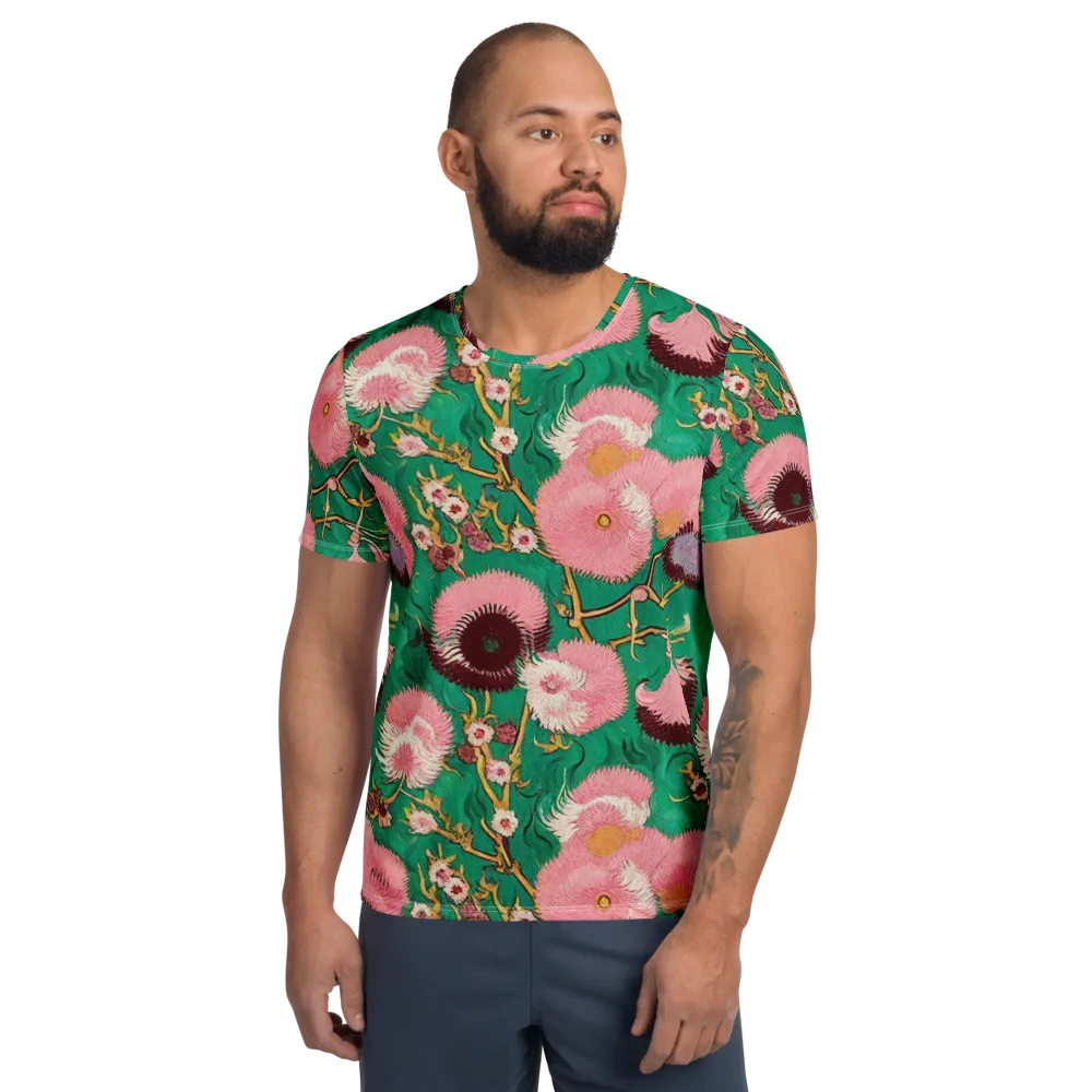 Emerald Chrysanthemum on Men's Athletic T-Shirt — Front
